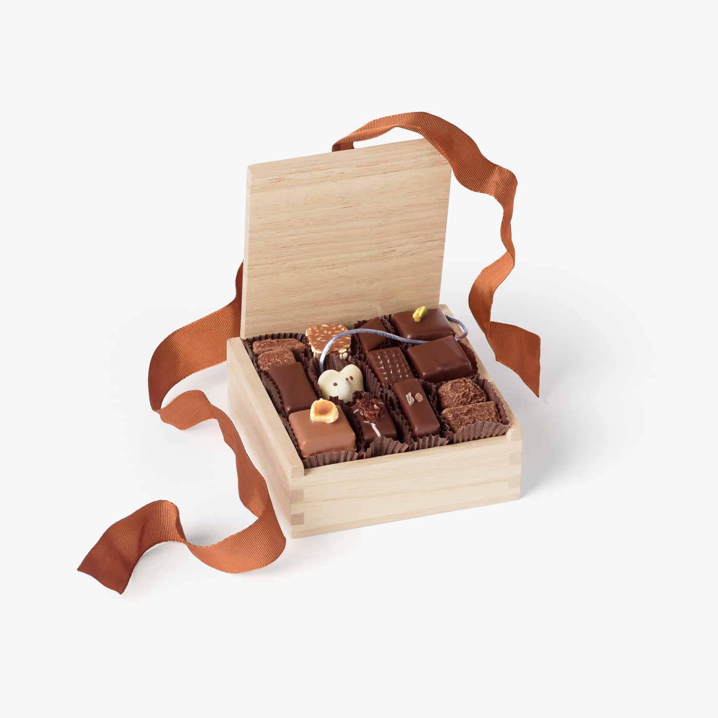 Mother's Day Chocolate Gift Box tied with Ribbon and Wax Seal. Assortment of our iconic signature handmade chocolates.